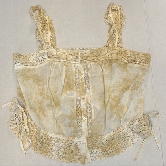 UNSUBSCRIBED COTTON TIE DYE BOHO BEACHY CROCHET TOP SIZE 8 - Picture 2 of 14